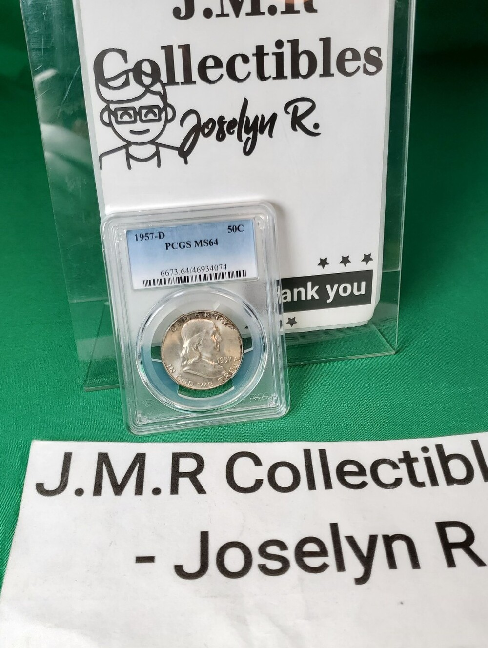 Toned 1957-d franklin half dollar pcgs ms64 - gorgeous eye appeal!